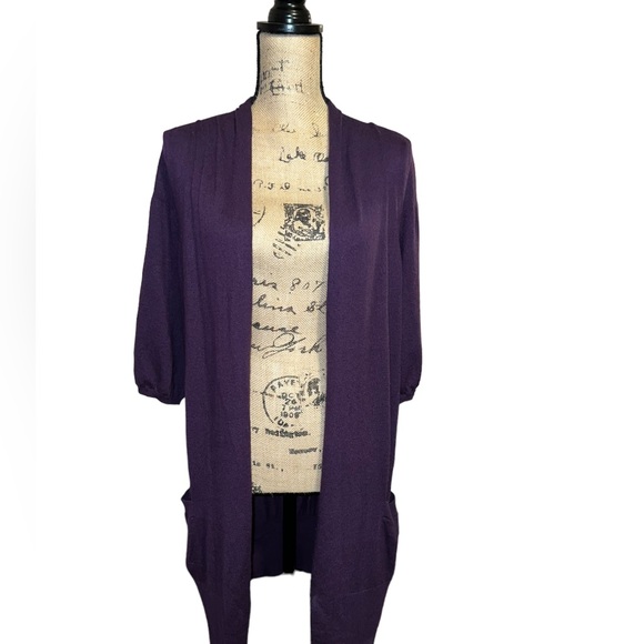 Vince Sweaters - Vince Purple Cashmere Long Sleeve Cardigan Sweater With Pockets Size Large